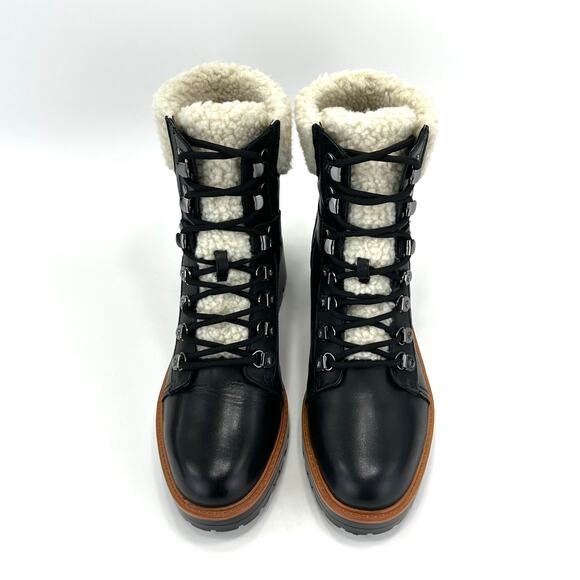 Marc Fisher Isabel Women Lug Sole Bootie Size 9.5M Black Leather Ankle Boot New - Picture 3 of 16